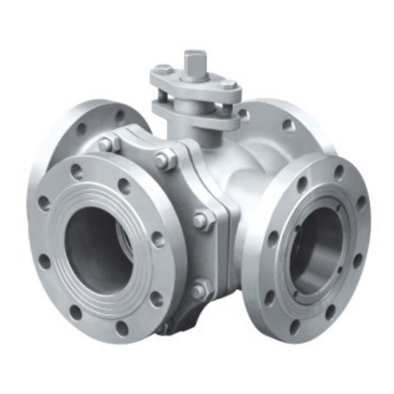 Four way flange ball valve - Double L directional ball valve