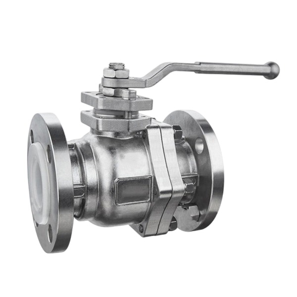 Stainless steel valve body lined with PTFE flange ball valve